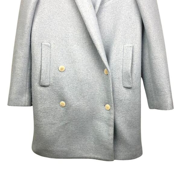 Zara Double Breast Coat Sky Blue XS - Picture 4 of 9